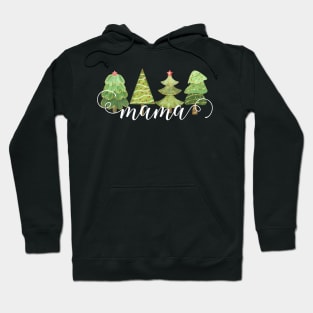 Cute Whimsical Christmas Trees Script Mama Hoodie